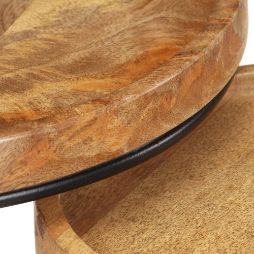 Odkladací stolík 2 ks drevo / kov Dekorhome - DEKOR: Mangovníkové drevo
