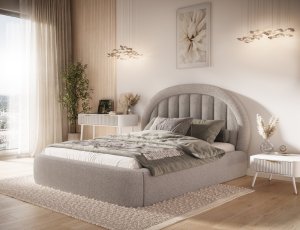 Tapedo posteľ + kovový rám / plynový piest / kontajner 160x200