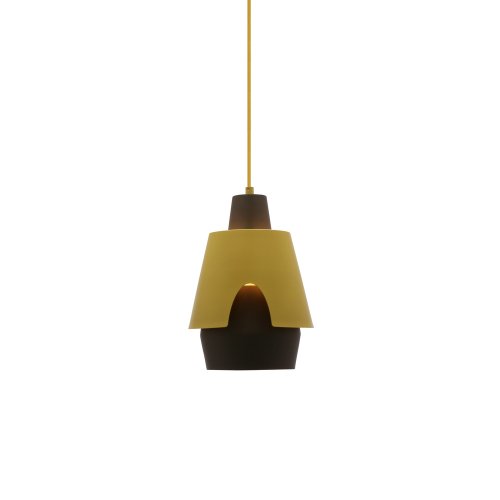 Závesná lampa žltá/sivá E27 Falun Ledea