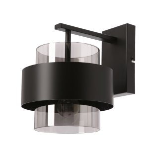 Spiega lampa kinkiet czarny 1x60W E27 klosz dymiony