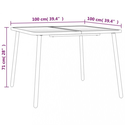 Zahradní stolek antracitový 100 x 100 x 71 cm ocel