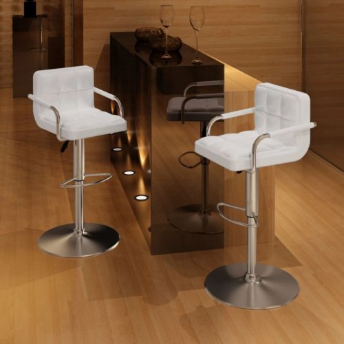 Barová židle 2 ks umělá kůže / chrom Dekorhome - BAREVNÁ VARIANTA: Bílá