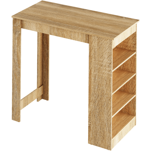 Barový stôl s regálom AUSTEN - BAREVNÁ VARIANTA: Biela / betón