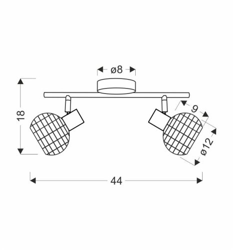 Juicy lampa sufitowa listwa czarny 2x40W E14 klosz czarny