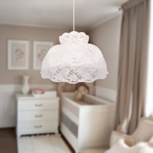 Závesná lampa ROSSINI biela 1x40W E27 biele tienidlo