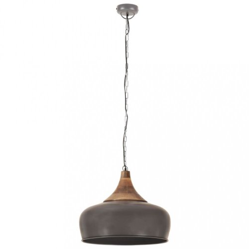 Závěsná lampa šedá / mangovníkové dřevo Dekorhome - ROZMĚR: 35 cm