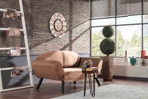 Dvojmiestna rozkladacia pohovka Genzo - Light Brown