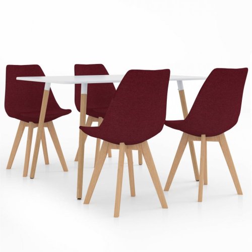 Jídelní set 4+1 buk / látka / plast Dekorhome