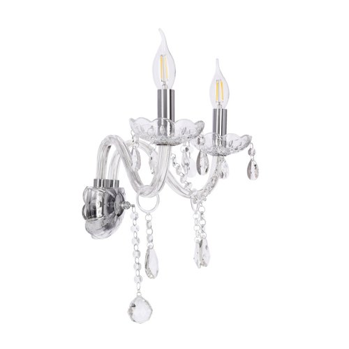 Nástenná lampa Cristallo 2x40W E14 priehľadná