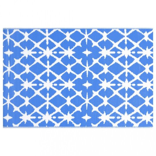 Venkovní koberec PP modrá / bílá Dekorhome