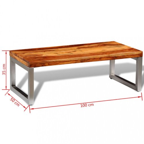 Konferenční stolek masivní dřevo / kov Dekorhome - BAREVNÁ VARIANTA: Mangovník / bílá