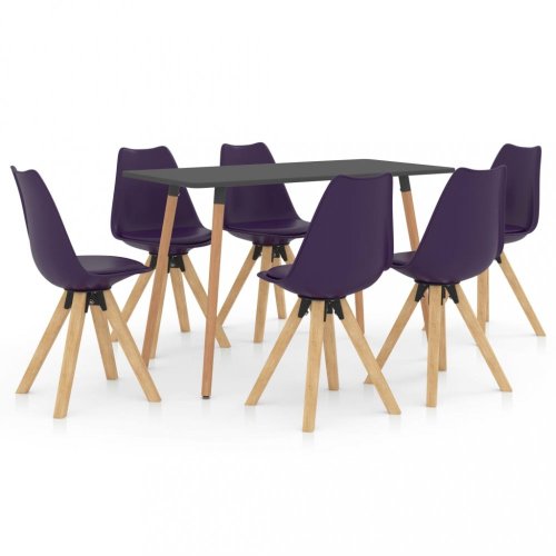 Jídelní set 6+1 buk / umělá kůže / plast Dekorhome
