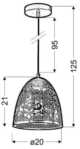 Závesná stropná lampa sfinga kužeľ e27 prelamovaná patina