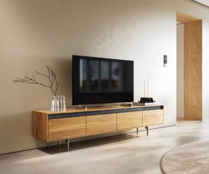 Designový TV stolek Stonegrace 200 cm dub přírodní břidlice 4