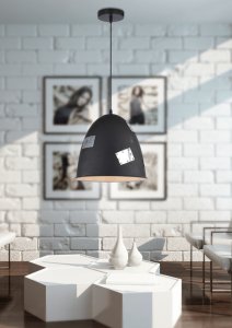 Závěsná stropní lampa 1X60W E27 černá + chrom PATCH