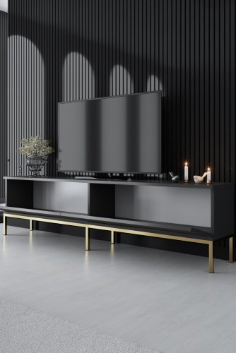 TV stolek Lord - Anthracite, Gold
