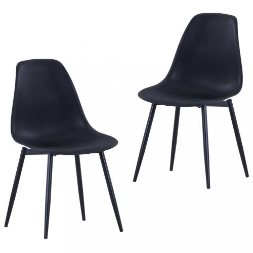 Jedálenská stolička 2 ks plast / kov Dekorhome - BAREVNÁ VARIANTA: Biela