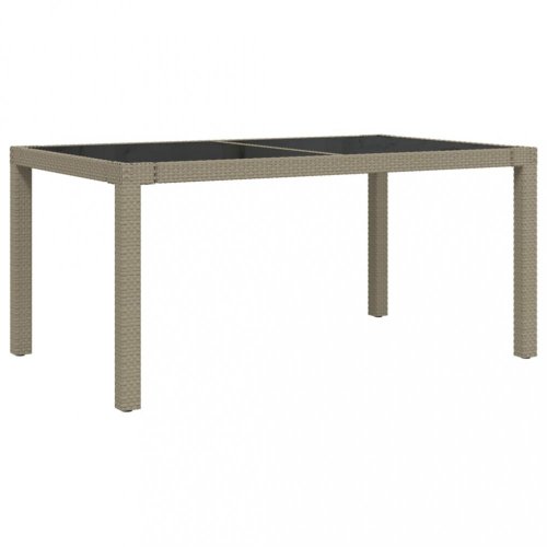 Záhradný stôl 150x90x75 cm sklo / polyratan Dekorhome - BAREVNÁ VARIANTA: Biela / priehľadná