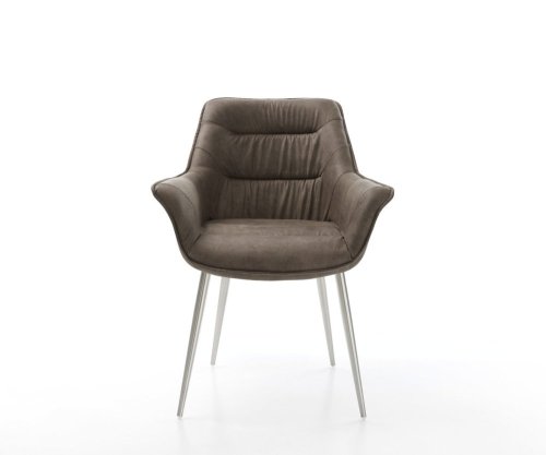 Jedálenská stolička Kaira-Flex mikrovlákno taupe vintage 4-nohá zúžená