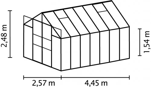 Skleník URANUS 11500 polykarbonát čierny Dekorhome - ROZMER: Polykarbonát 6 mm