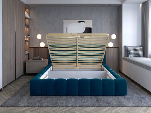 Posteľ Lamica 180x200 + Drevený rám/Štandardný zdvih/kontajner