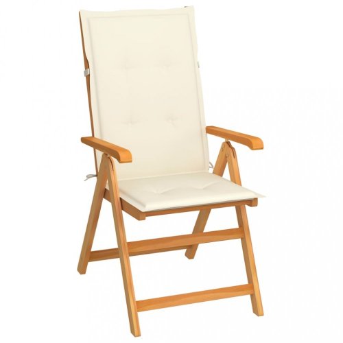 Skládací zahradní židle s poduškami teak / látka Dekorhome - BAREVNÁ VARIANTA: Černá