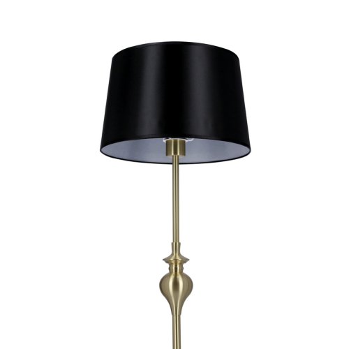 Stojacia lampa Prima gold, saténovo zlatá, E27, čierna