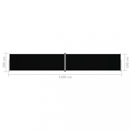 Zatahovací boční markýza 200x1200 cm Dekorhome - BAREVNÁ VARIANTA: Černá