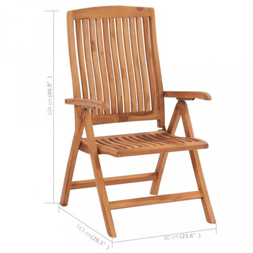 Zahradní židle 2 ks teak / látka Dekorhome - BAREVNÁ VARIANTA: Bílá / červená