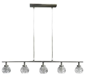 Stropná lampa Gira 5X40W G9 saténový nikel