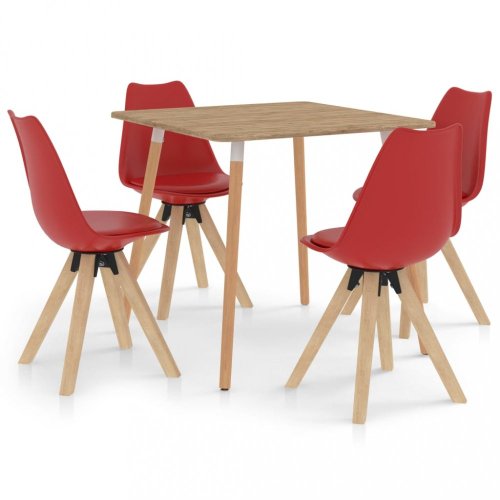 Jídelní set 4+1 buk / umělá kůže / plast Dekorhome