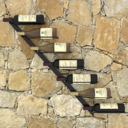 Nástenný stojan na víno na 7 fliaš Dekorhome - BAREVNÁ VARIANTA: Čierna