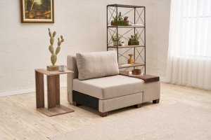 Rozkladacie kreslo Perenna Linen Right - Cream