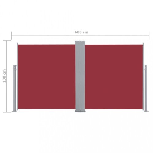 Zatahovací boční markýza 100x600 cm Dekorhome - BAREVNÁ VARIANTA: Červená