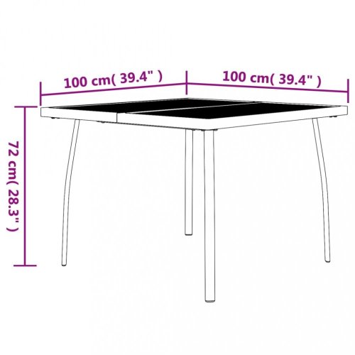 Zahradní stůl antracitový 100 x 100 x 72 cm ocelové pletivo