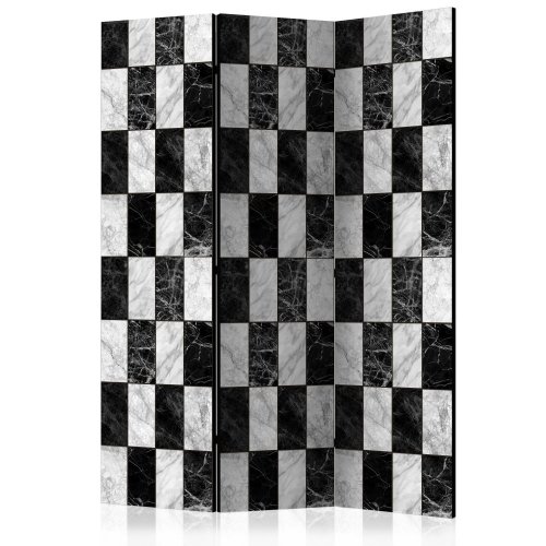 Paraván Checker Dekorhome - ROZMĚR: 135x172 cm (3-dílný)