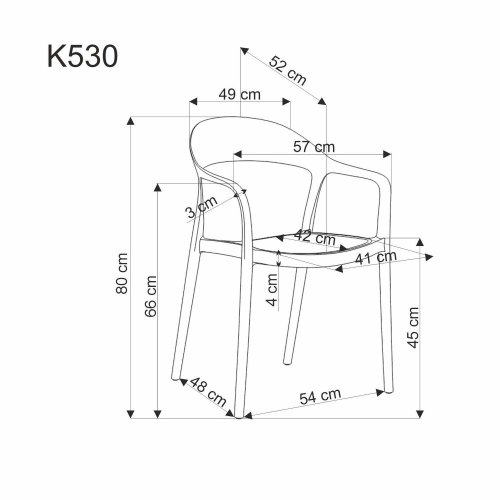 Stohovatelná židle K530 - BAREVNÁ VARIANTA: Hnědá