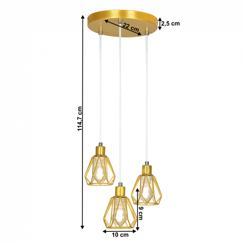 Závěsná lampa OKIRA TYP 1 - BAREVNÁ VARIANTA: Zlatá
