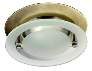 Pevné stropné svietidlo zlaté so sklom OZS-07