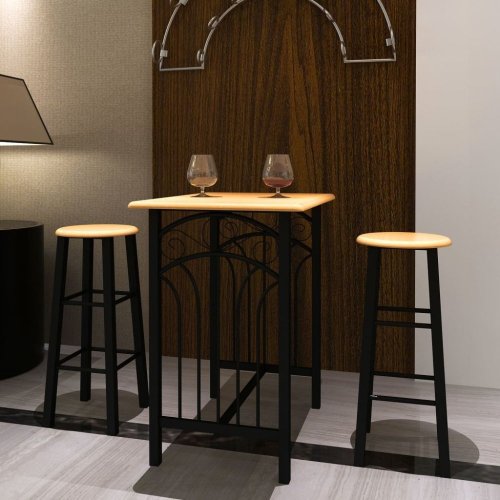 Barový set kov / MDF / dřevo Dekorhome