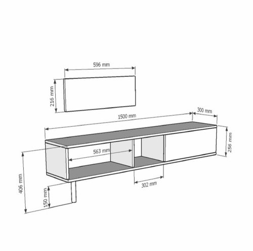 TV stolek Yuka 150 - Anthracite