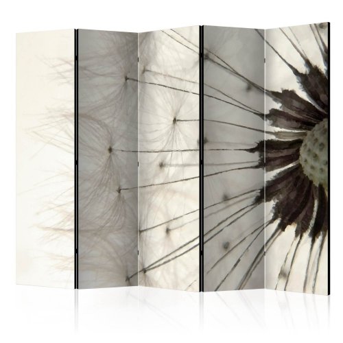 Paraván White Dandelion Dekorhome - ROZMĚR: 225x172 cm (5-dílný)