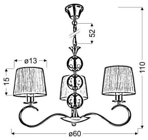 Závěsná lampa chrom/bílý lustr Clara