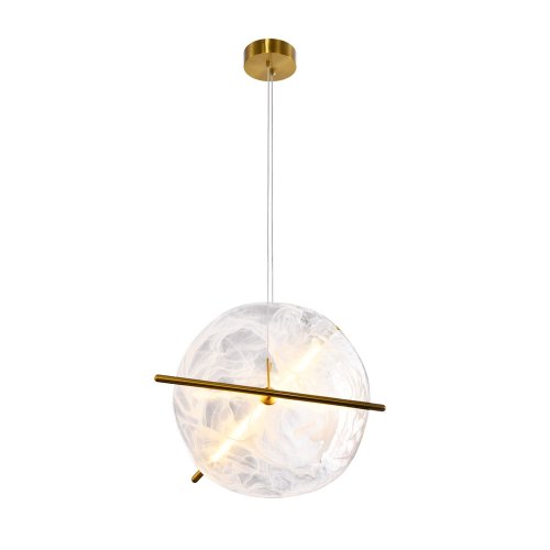 RELAX lampa wiszaca okr. mosiężny 15W LED 3000K klosz biały