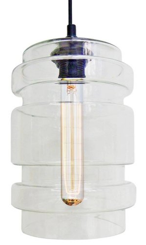 Závesná lampa z bezfarebného skla + žiarovka E27 60W Decorado