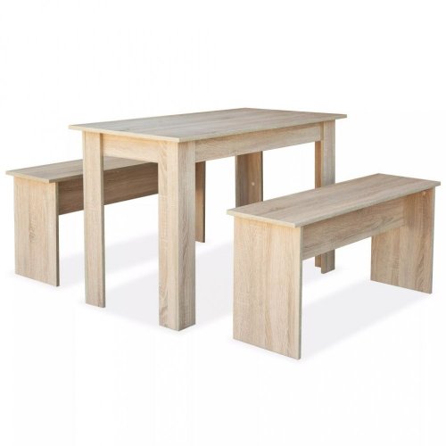 Jedálenský stôl s lavicami Dekorhome - BAREVNÁ VARIANTA: Dub