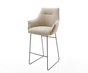 Barová židle Alja-Flex materiálová kombinace mikrovlákno tmavě