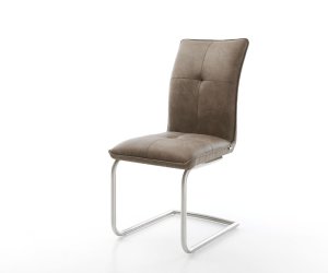 Jídelní židle Maddy-Flex taupe vintage konzolová podnož kulatá