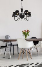 Čierna závesná lampa 5xE14 Batley Ledea