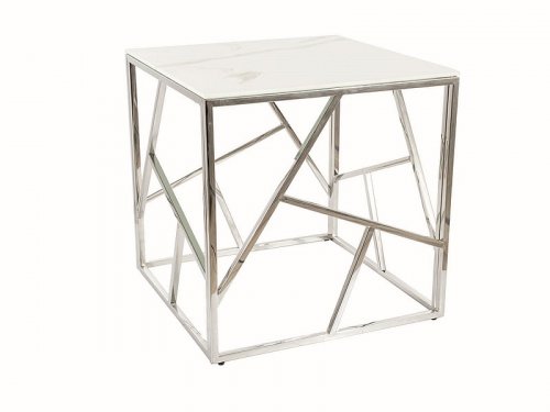 Odkládací stolek  ESCADA B II - BAREVNÁ VARIANTA: Bílá / stříbrná